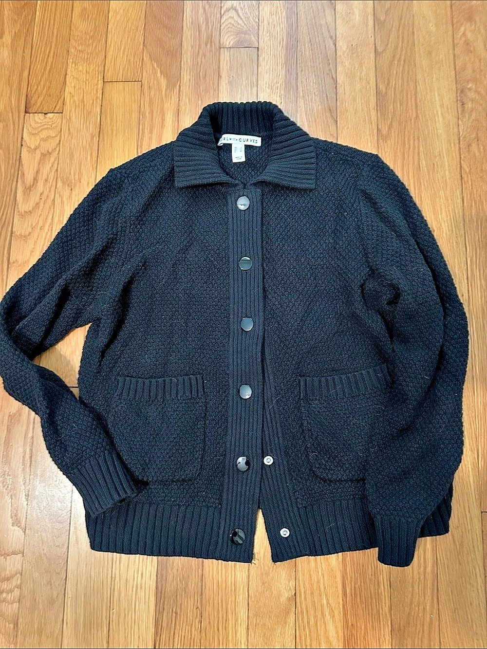 Girl With Curves Button-Front Cardigan in Black Size Small Like New